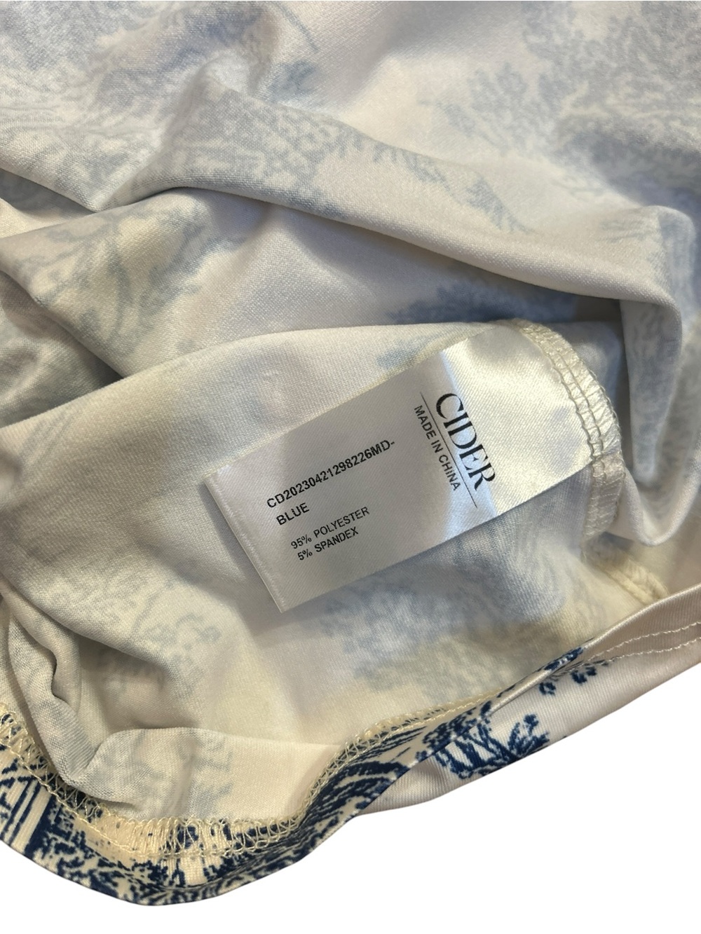 Cider White and Blue Toile Mini Dress - Picture 6 of 6